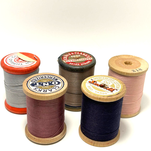 Vintage Thread On Wooden Spools Lot of 30 - Picture 6 of 11